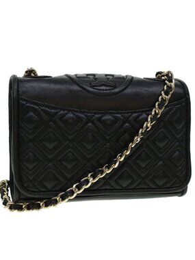 TORY BURCH Chain Shoulder Bag Leather Black